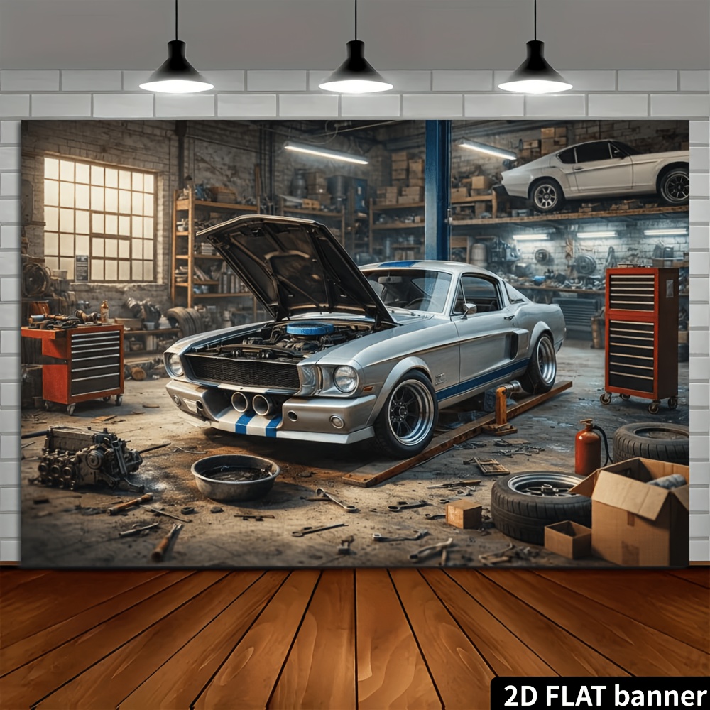 2D plane retro auto repair sho - đánh giá và giá Auto Repair Shop Background