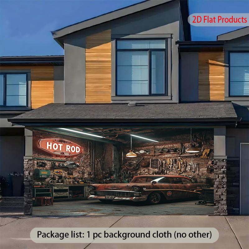 1Vintage Car Garage Banner Bac - đánh giá và giá Auto Repair Shop Background