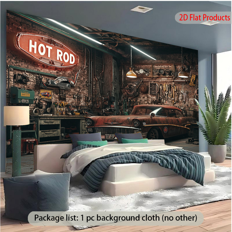 1Vintage Car Garage Banner Bac - đánh giá và giá Auto Repair Shop Background